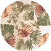 Sparta Beige Palm Leaves Rug - 6 Ft Round