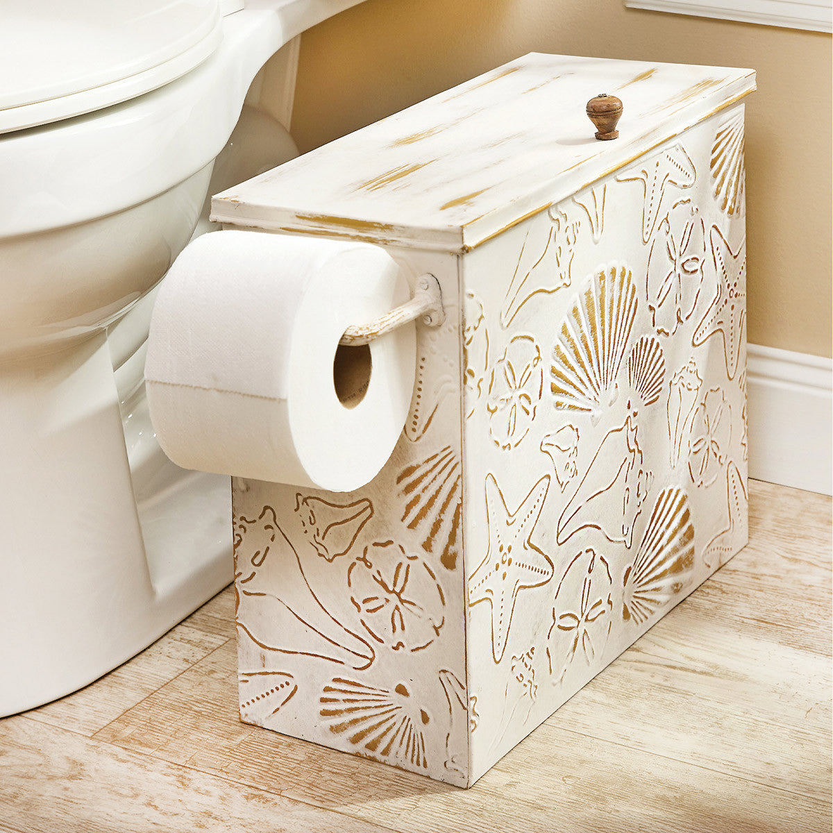 Shoreline Shell Toilet Tissue Storage Container - OUT OF STOCK UNTIL 09/02/2026