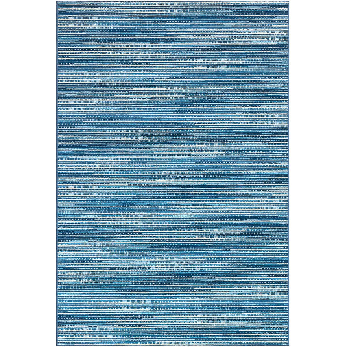 Pacific Stripes Blue Indoor/Outdoor Rug - 5 x 8