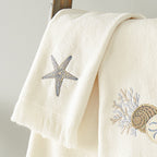 Tranquil Sea Fingertip Towel - White