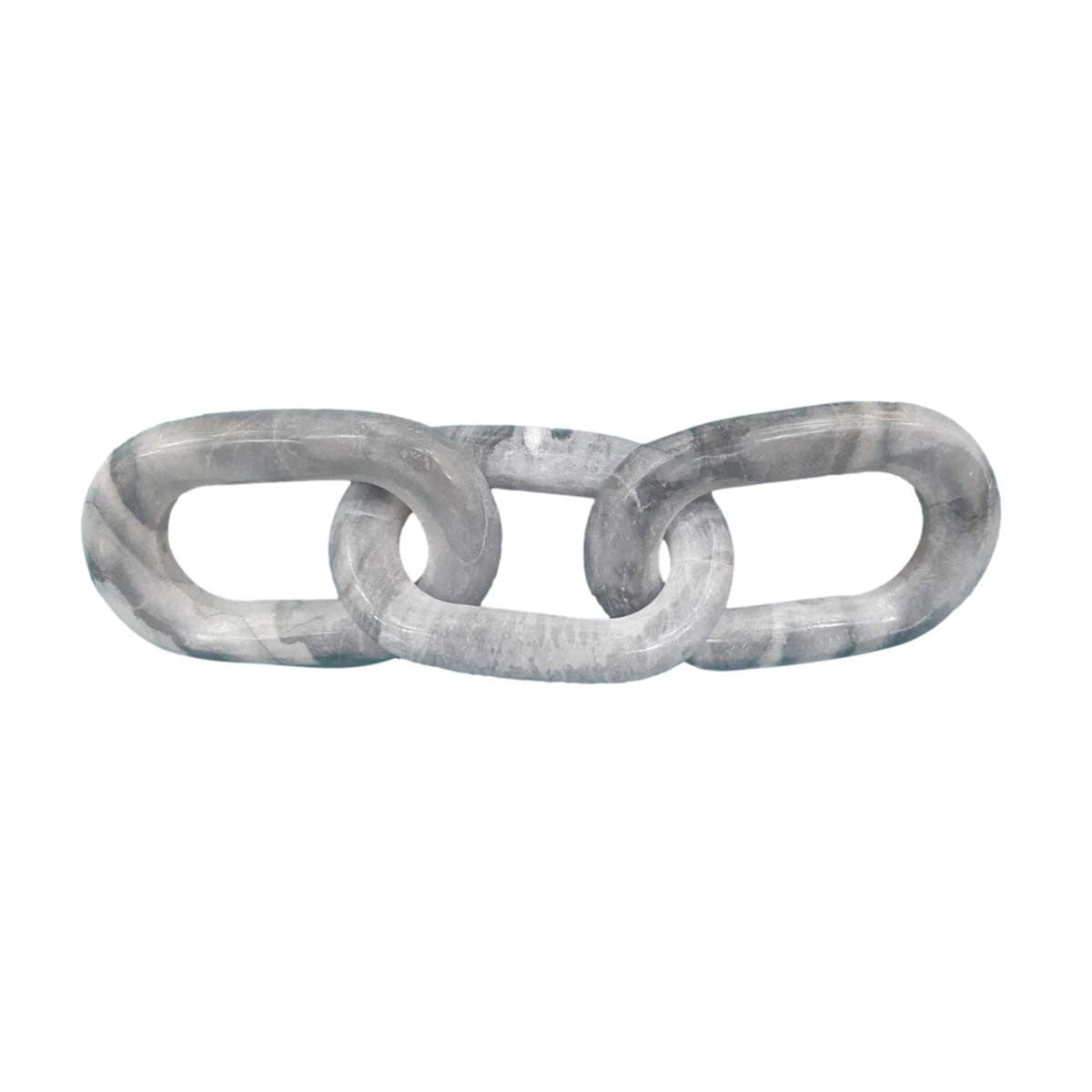 Marble Oval Chain Trio - Gray