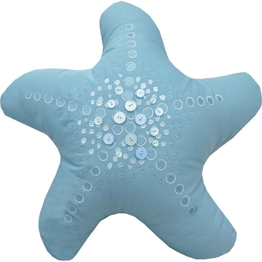 Buttoned Starfish Indoor/Outdoor Pillow - Blue