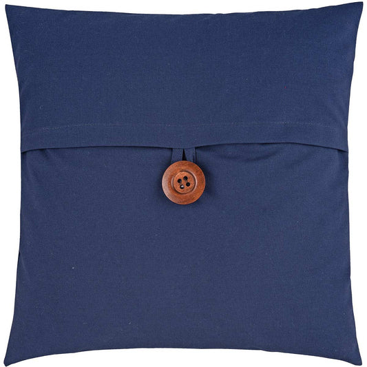 Navy Button Pillow
