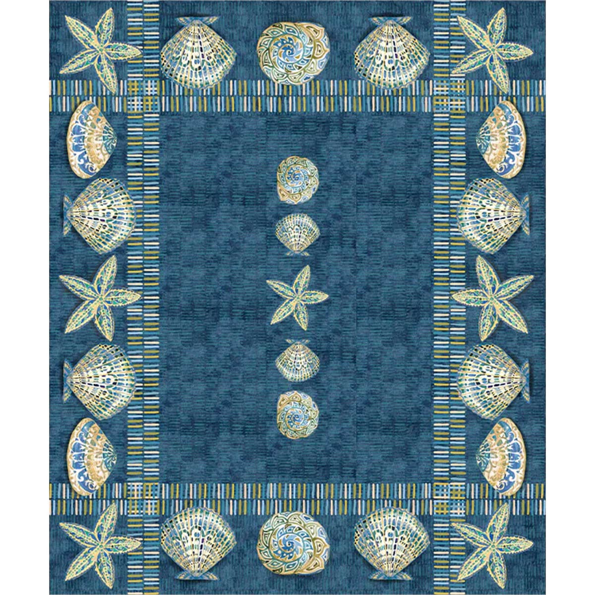 Seashell Style Tablecloth - 84 Inch
