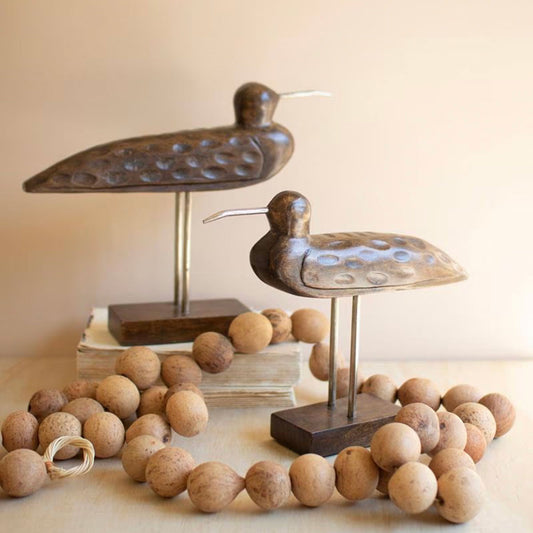 Pitcairn Wooden Shorebird Sculptures - Set of 2 - OUT OF STOCK UNTIL 07/21/2026
