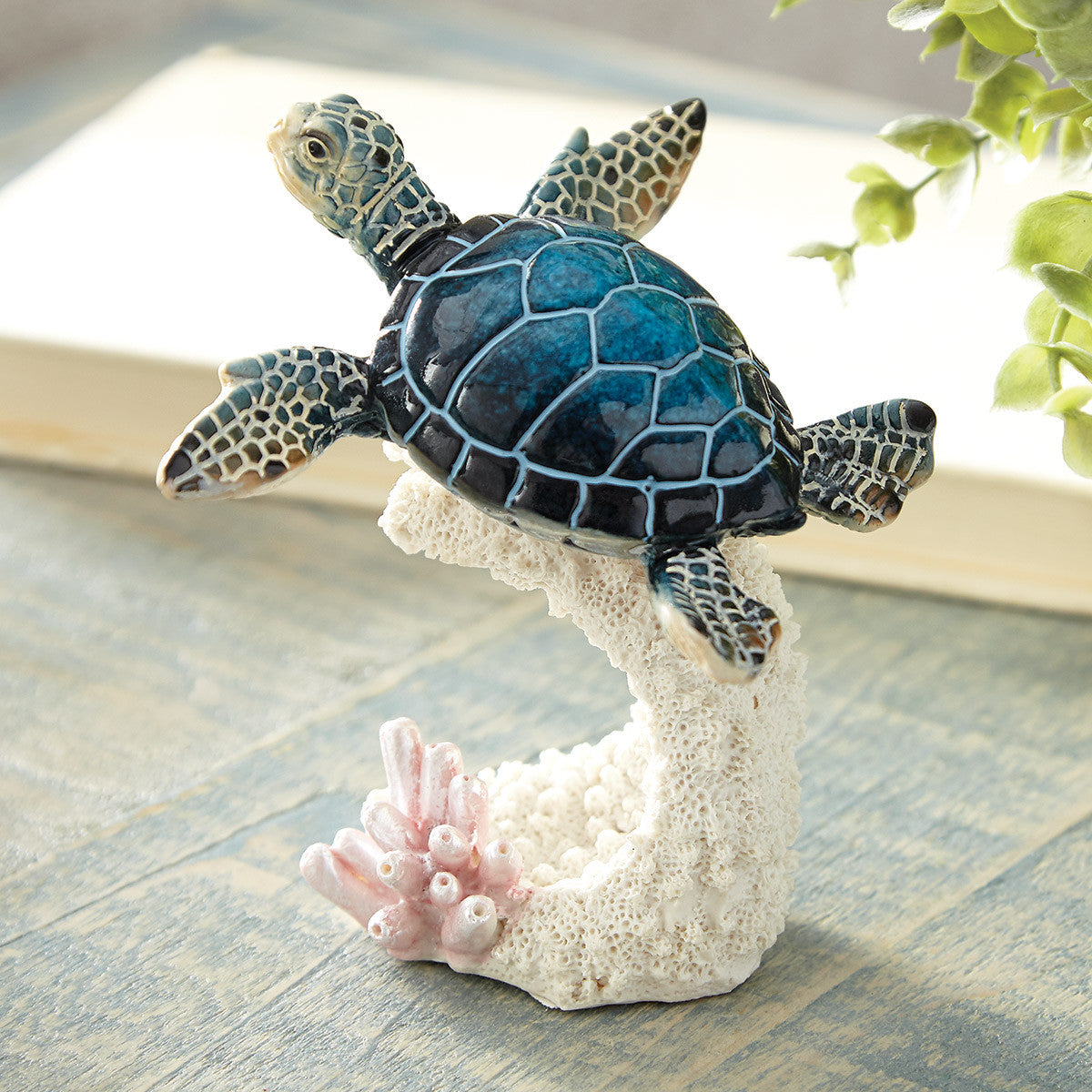 Sea Turtle & Coral Sculpture