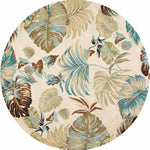 Havana Ivory and Blue Oasis Rug - 8 Ft Round - OUT OF STOCK UNTIL 09/30/2026