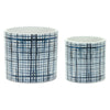 Crisscross Blue Pots - Set of 2