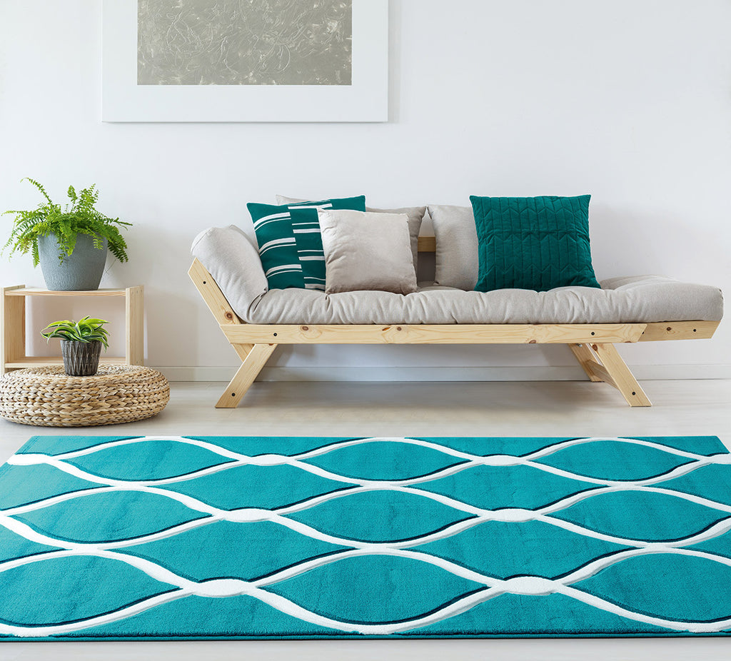 Turquoise Net Rug - 3 x 4