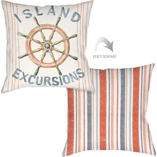 Ship's Wheel Outdoor Pillow