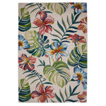 Floral Hibiscus Ecru Indoor/Outdoor Rug - 2 x 3 - OUT OF STOCK UNTIL 07/24/2026