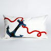 Anchor White Pillow - 12 x 20