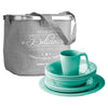 Teal Ripples 24-Piece Tableware Pack