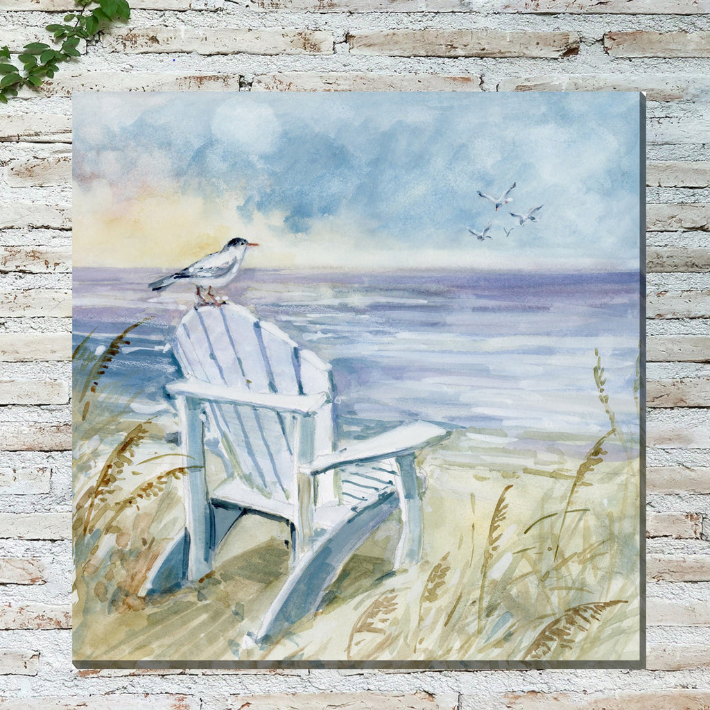 Beachside Chair & Birds Outdoor Wall Art