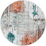 Boardwalk Sea Life Rug - 8 Ft. Round