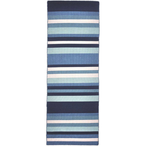 Carlsbad Aqua Stripes Indoor/Outdoor Rug - 2 x 8