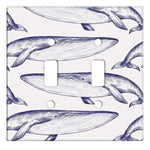 Majestic Blue Whale Double Switch Plate