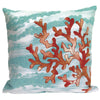Coral Wave Aqua Pillow - 20 x 20