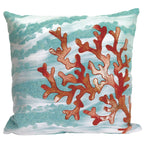 Coral Wave Aqua Pillow - 20 x 20