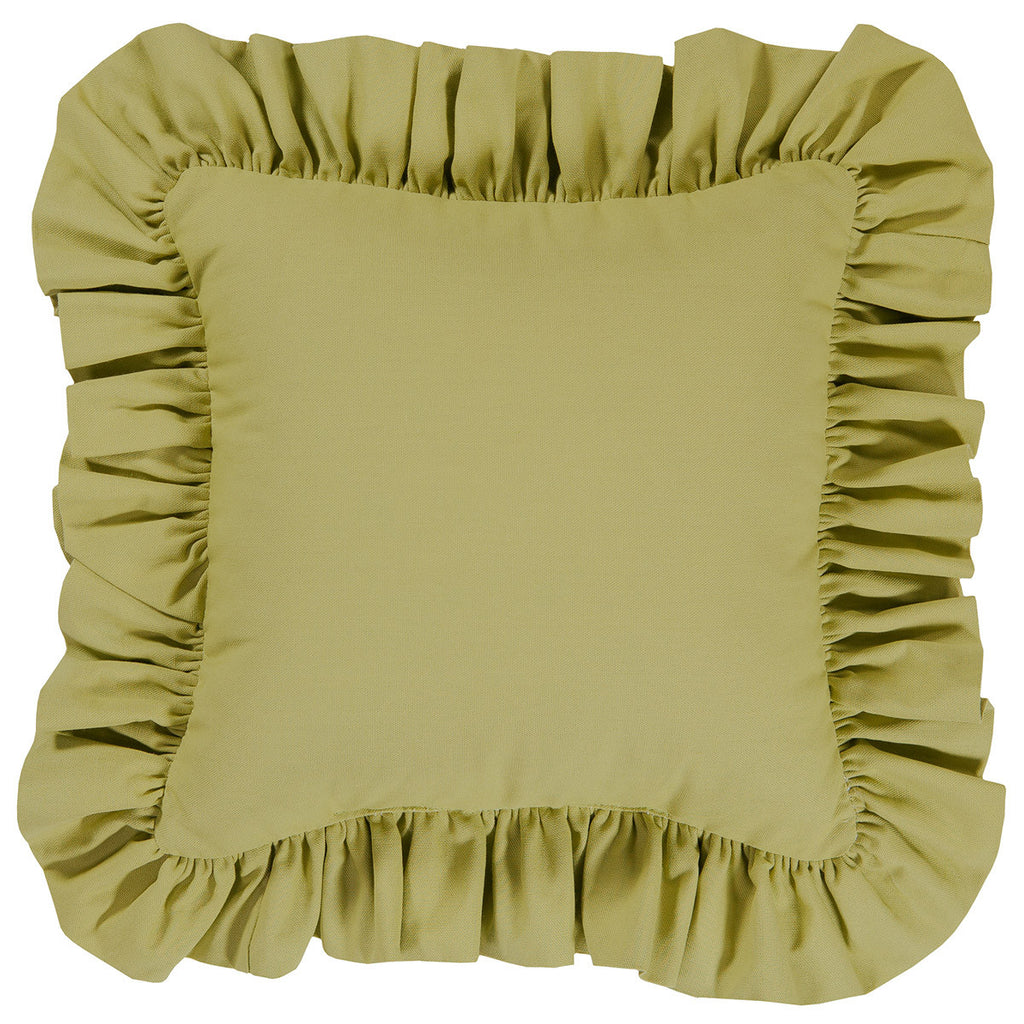 Maui Bliss Ruffled Green Square Pillow