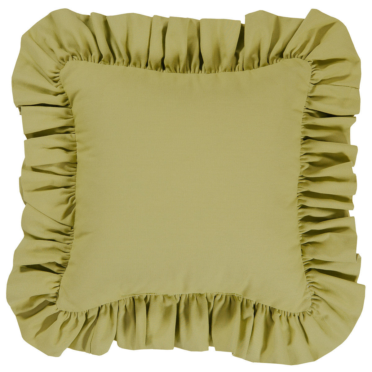 Maui Bliss Ruffled Green Square Pillow