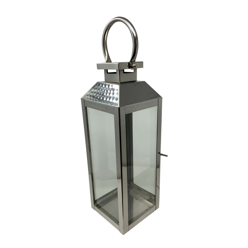 Polished Nickel Candle Lantern