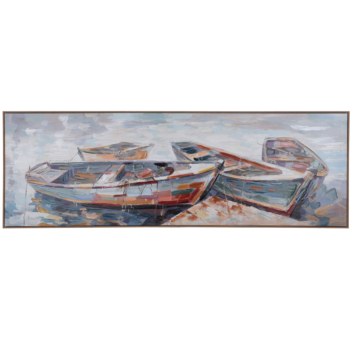 Dockside Boats Framed Canvas - OUT OF STOCK UNTIL 08/13/2026
