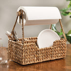 Seagrass Wicker Utensil & Paper Towel Caddy