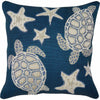 Aruba Turtle & Shells Accent Pillow - Navy