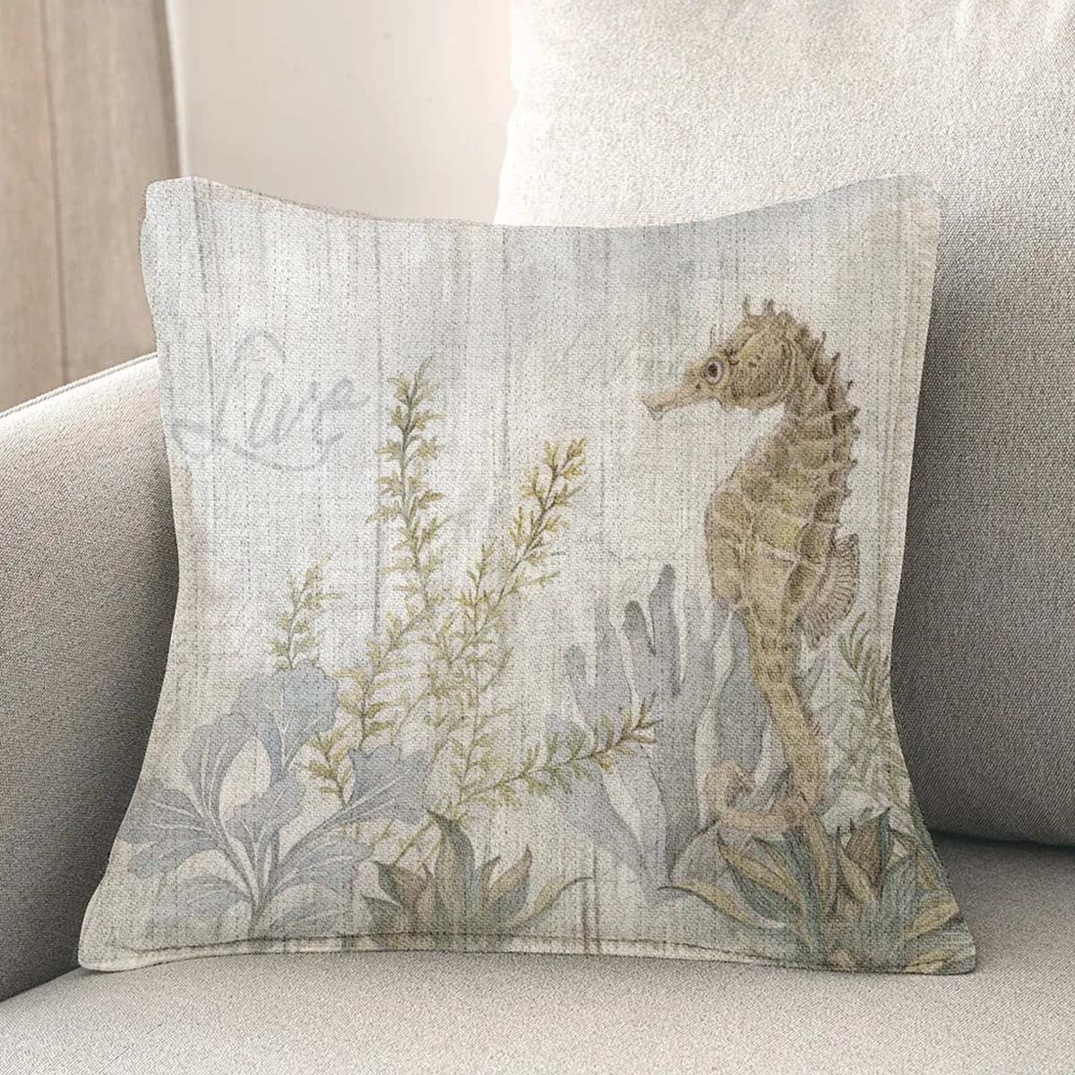Serene Seahorse Pillow