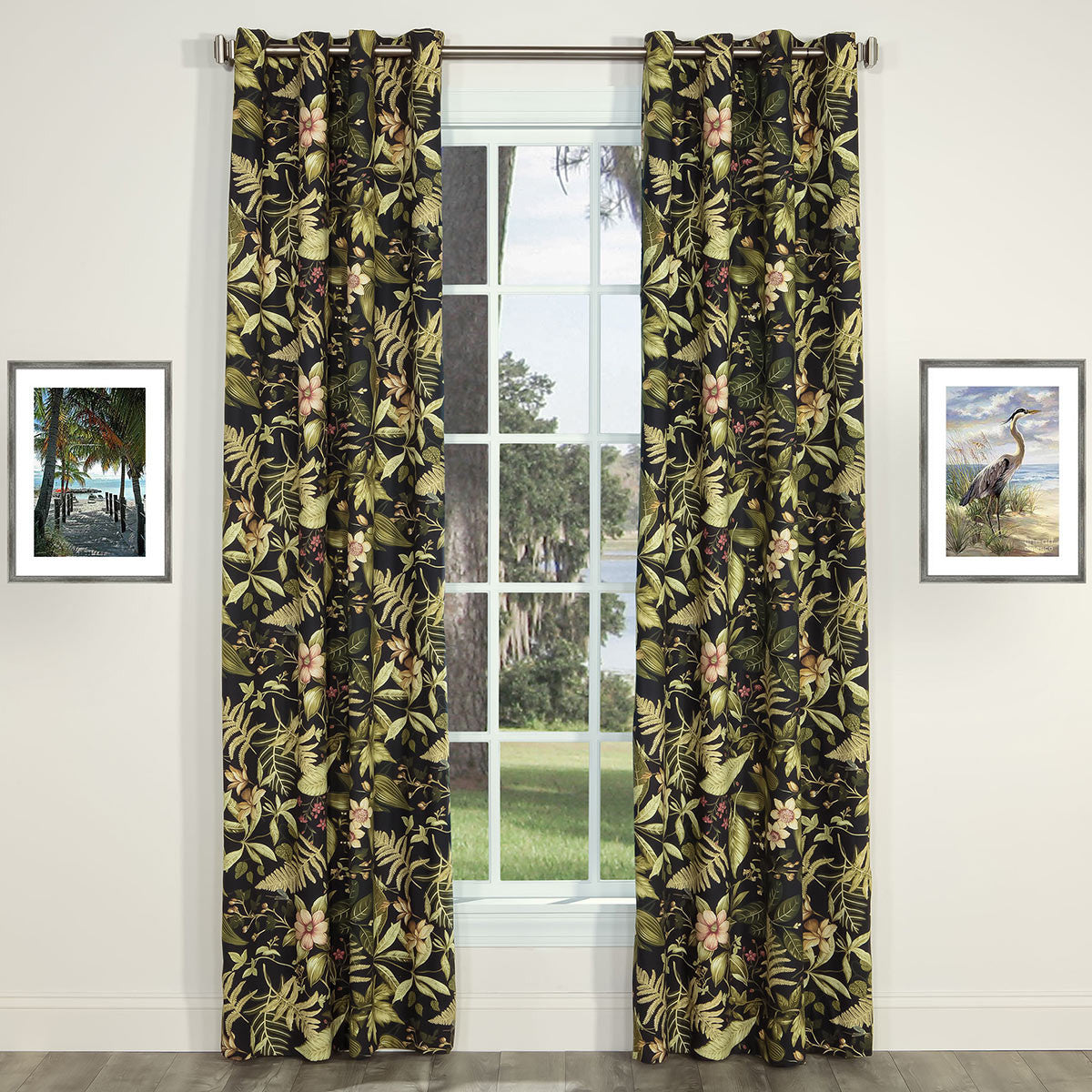 Tropical Noir Grommet Drape Set