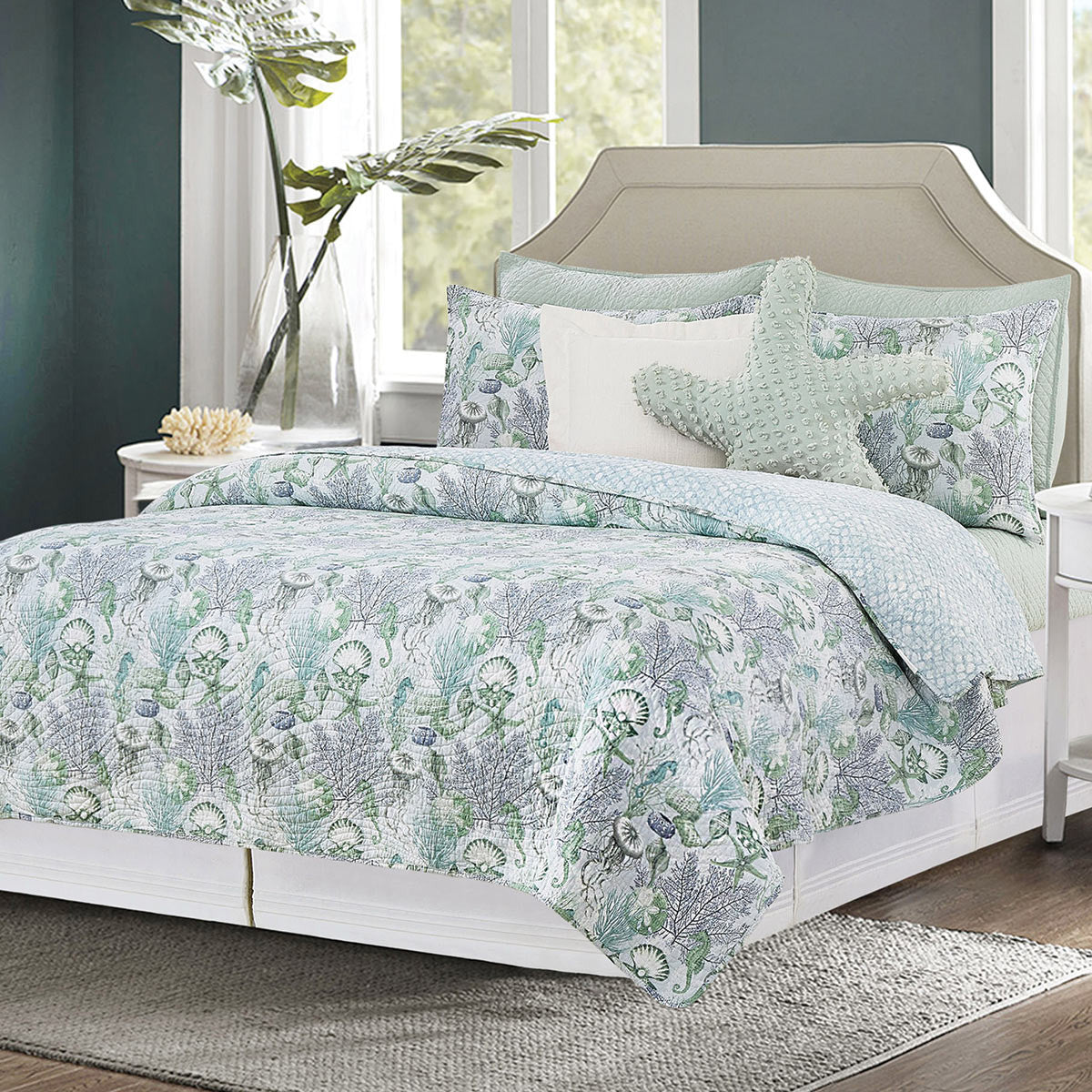 Seascape Coastal Quilt Bed Set - King