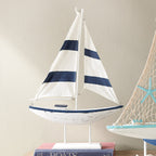 Nautical Stripes Sailboat Tabletop Model