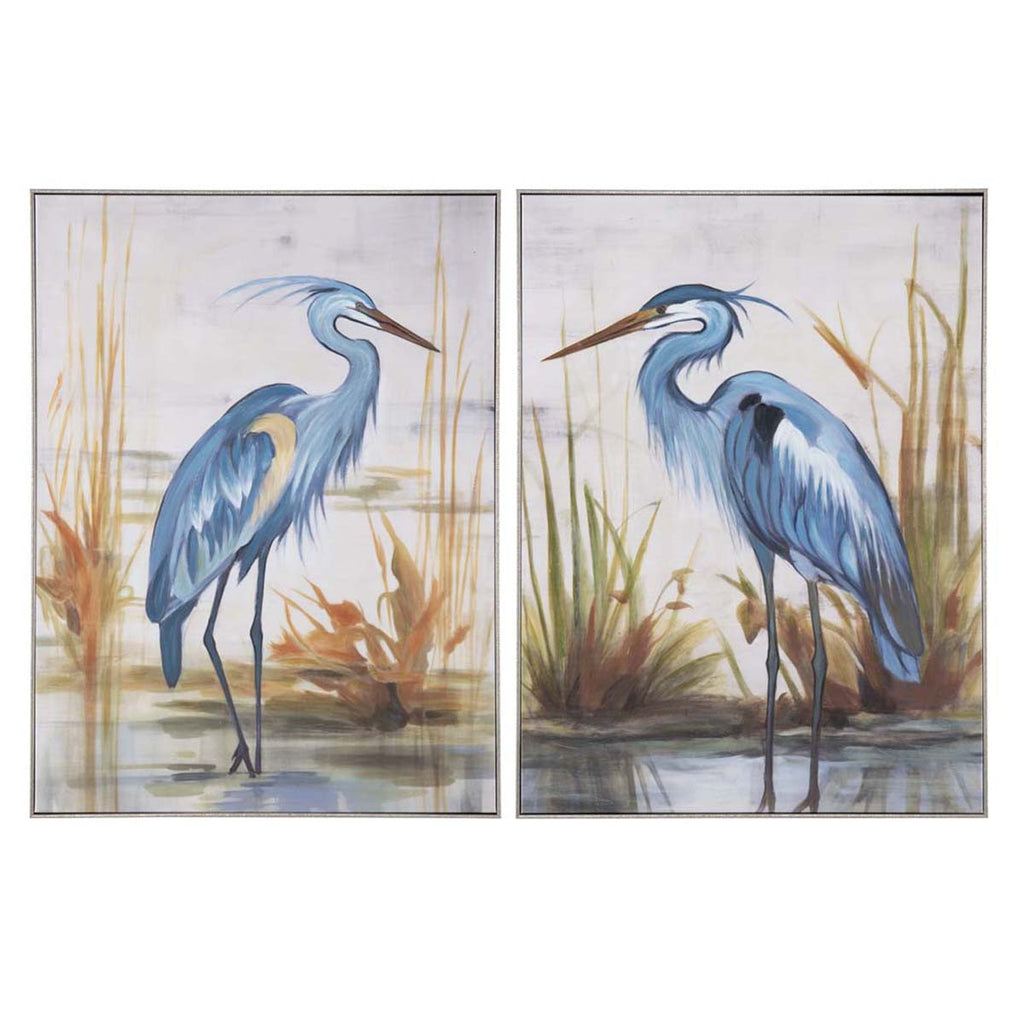 Heron Stare Wall Art - Set of 2