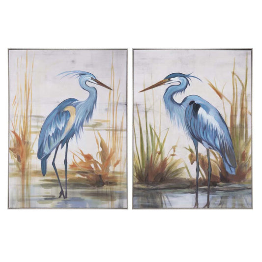 Heron Stare Wall Art - Set of 2