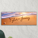 Seaside Romance Personalized Stretched Canvas - Small
