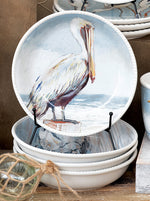 Seaside Birds Ceramic Soup Bowls - Set of 4