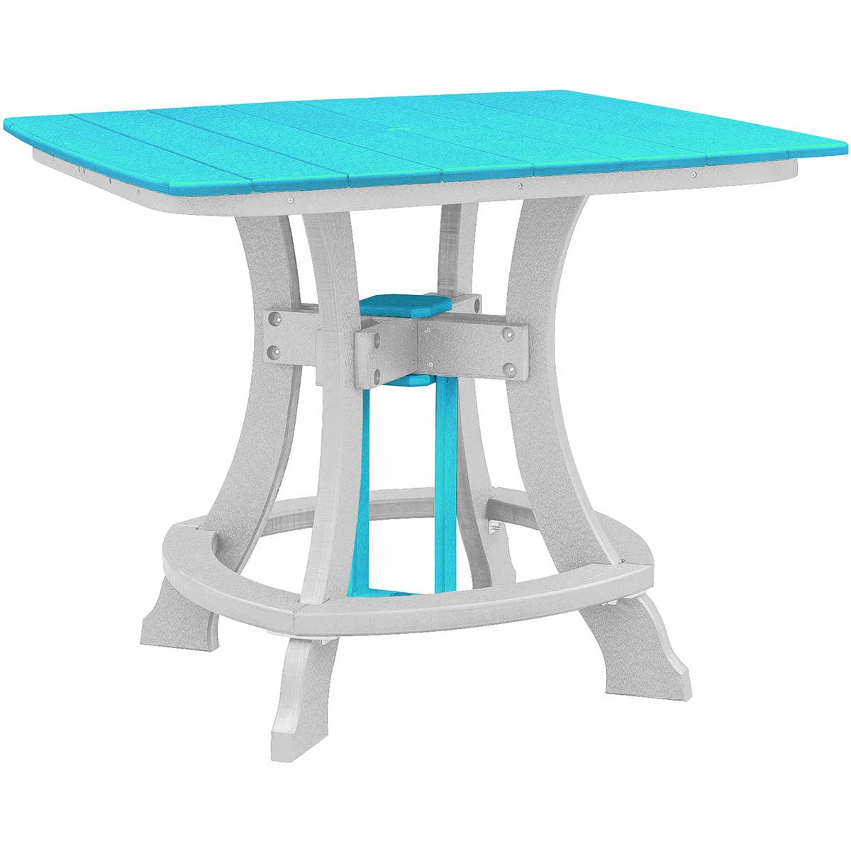 Beckett Counter Height Square Table - Turquoise & White