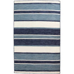 Carlsbad Navy Stripes Indoor/Outdoor Rug - 8 Ft. Square