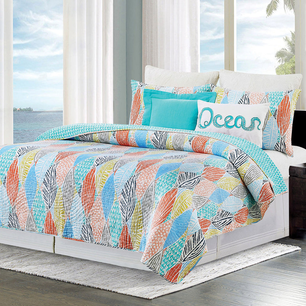 Coastal Colors Quilt Bed Set - King