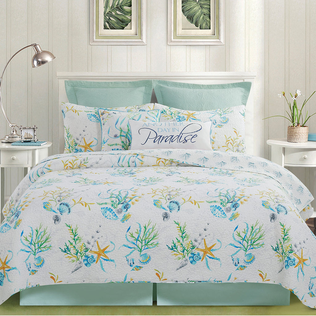 Coral Paradise Quilt Bed Set - Full/Queen- SALE