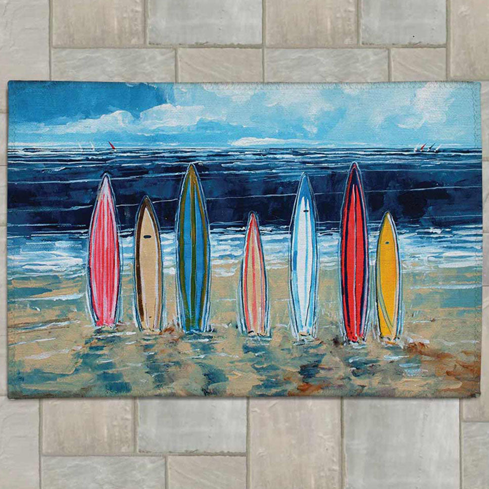 Surfboard Row Outdoor Doormat