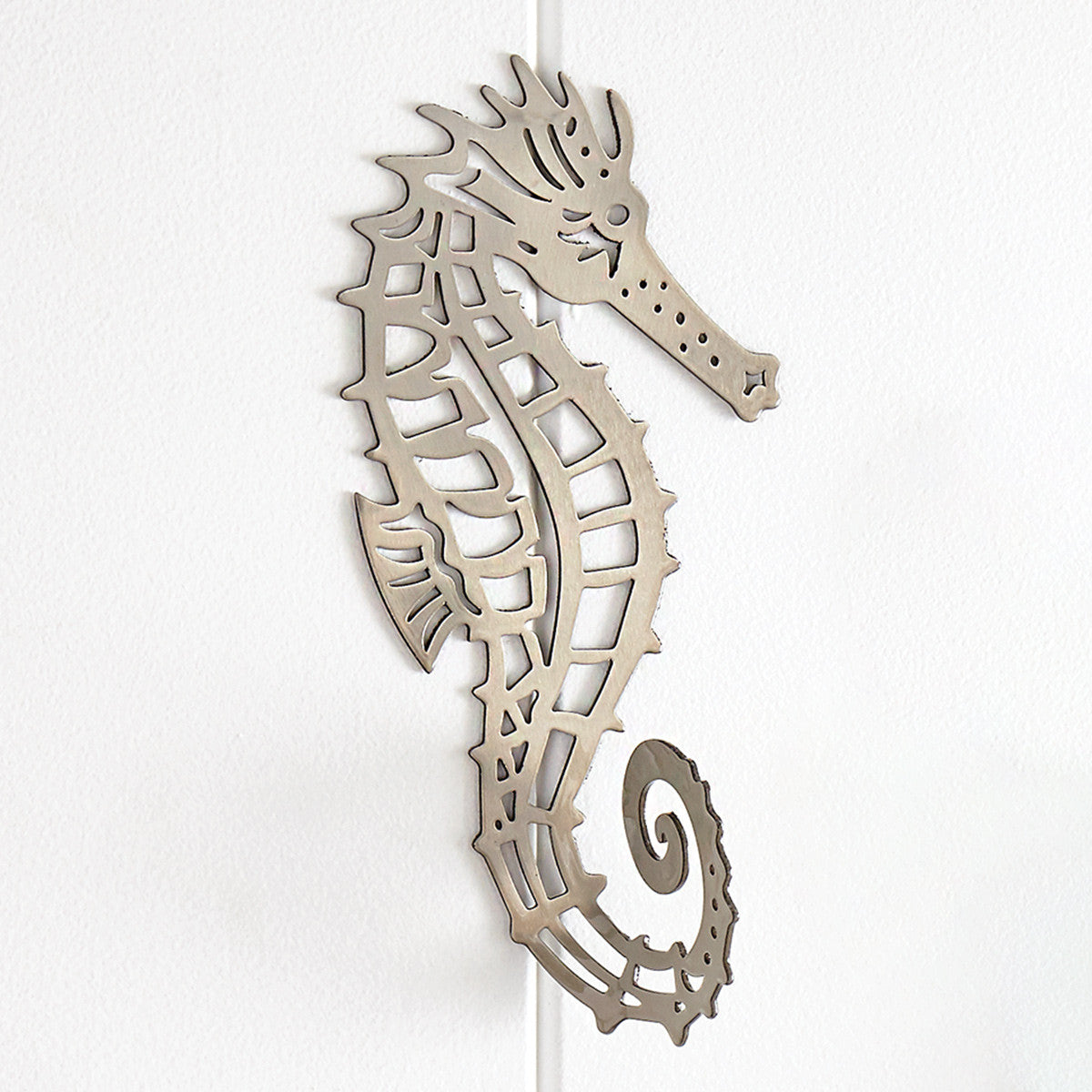 Silver Seahorse Double Towel Hook