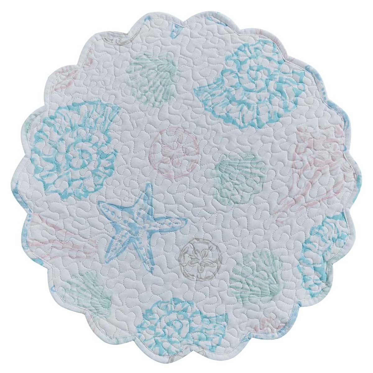 Sea Breeze Round Quilted Placemats - Set of 4