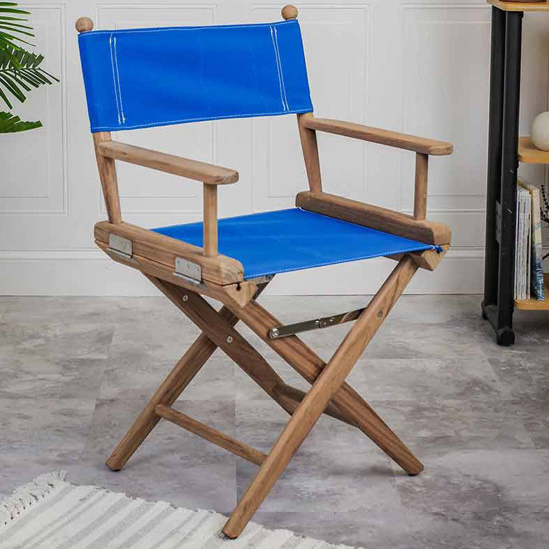 Teak Director's Chair with Pacific Blue Seat Cover
