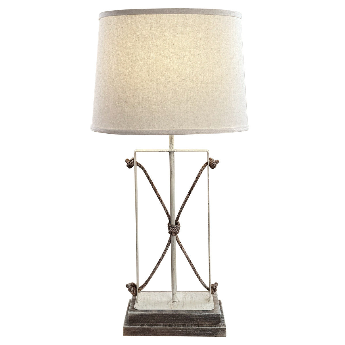 Mariner's Table Lamp with Gray Wood Base