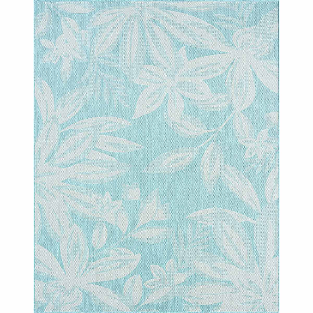 Fiji Flowers Aqua Rug - 4 x 5