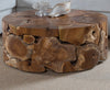 Natural Form Teak Round Cocktail Table