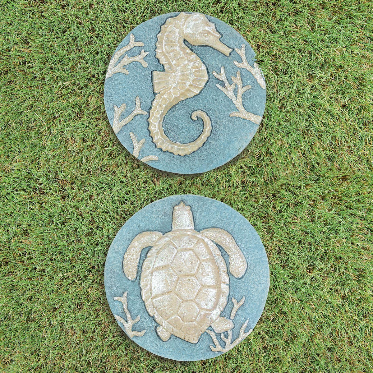Seahorse & Turtle Stepping Stones - Set of 2