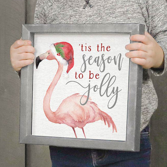 Santa Flamingo Framed Wall Art